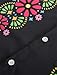 KYKU Guayabera Shirts for Men Short Sleeve Button Down Shirt, Black Print, XL