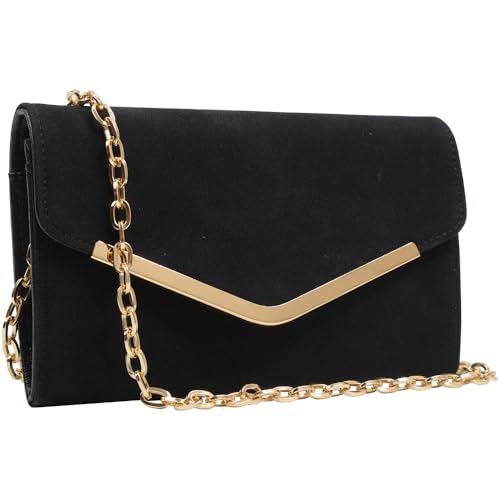 Image of Clutch Purse Evening Bag for Women,Envelope Handbag With Detachable Chain | With Detachable Chain