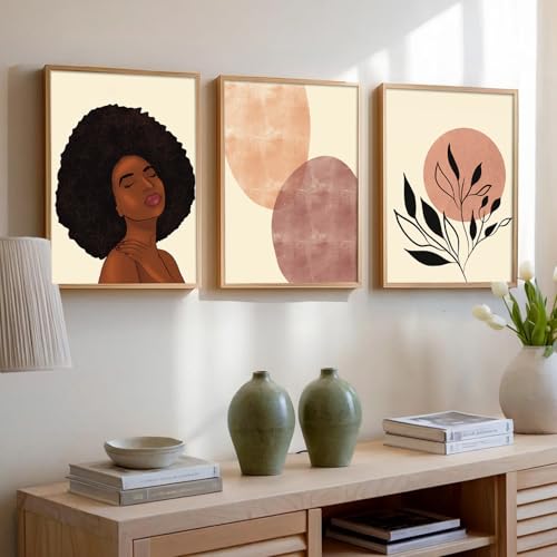 Image of kotart Abstract Paintings Set of 3 Framed Paintings for Wall Decoration, Bedroom - Framed Wall Posters /Paintings for Wall Decor (Art 10, 13x17 inch)