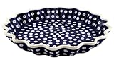 Polish Pottery Market Quiche Dish/Tart Pan/Pie Dish Handmade Bakeware by Zaklady Boleslawiec Poland &ndash; Non-Stick Round Pie Dish Oven Safe Polish Stoneware