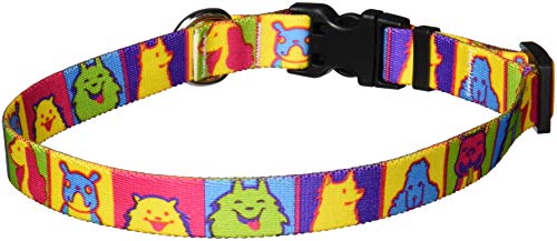 Image of Yellow Dog Design Pop Art Dogs Dog Collar - Size Medium 14 inch - 20 inch