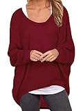 ❤️Casual Oversize Tunika Damen von ZANZEA, Langarm Blusen, O Ansatz, dehnbar, slouchy, Flügelhülse der, übergroße Frauenober. Oberteile Damen passt auch mit einem Tank Top innen. Gute Geschenken für die Frau, Freundin, Mama, Oma.