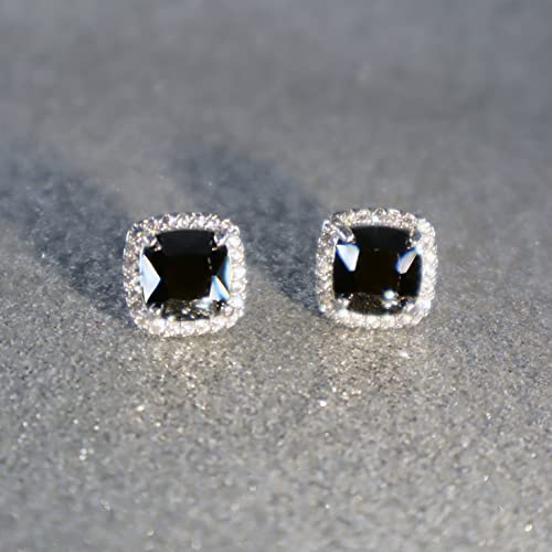 YOMELA Black Square Cubic Zirconia Stud Earrings for Women by YOMELA - Used condition - Image 4