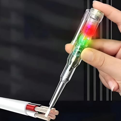 Image of (PACK OF 3) Electrical Current Tester Pen | 70-250V AC Voltage Tester | Non-Contact Power Detector Pen| Circuit Test Screwdriver with LED Light | Electric Wire Tester for Home & Industrial Use