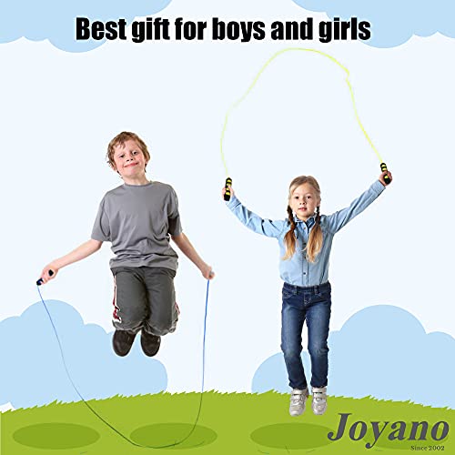 Joyano-2-Pack-BLUEYELLOW-Rope-Skipping-Speed-Kids-Jump-Ropes-Ponydash-Lightweight-Adjustable-Durable-Fitness-IndoorOutdoor-Exercise-Skipping-Rope-for-Women-and-Men-Adult-Foam-Grips-Perfect-for-Boxing-