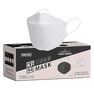 KF94マスク 30枚 ホワイト 個包装 韓国マスク 使い捨てマスク 4層構造 黒 立体マス 飛沫防止 息がしやすい メガネが曇りにくい ク 男女兼用AYNZOO