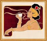 Rajah Henri Meunier Jugendstil Kaffee Kopfschmuck Dampf Plakate A2 388 Gerahmt