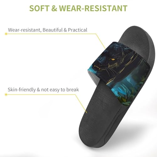 Fierce Panther Slippers for Men Wormen Shower Bathroom Slipper Indoor Beach Non Slip Sandal3