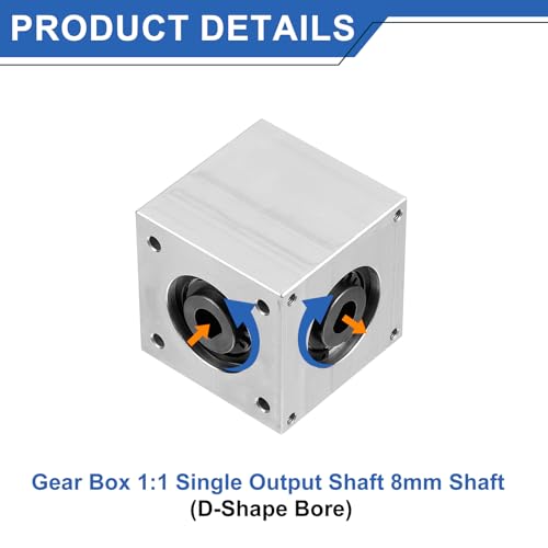 Caja de engranajes cónica de 90 grados ideal para proyectos mecánicos con eje de 8 mm 3