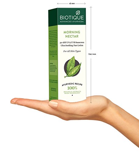 Image of Biotique Bio Dandelion Visibly Ageless Serum, 40 Ml And Bio Morning Nectar Sunscreen For All Skin Types Ultra Soothing Face Lotion, Spf 30+, 120Ml, Pack Of 1