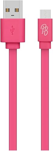 Pro Bass Energize Series Packaged Micro USB Cable, 1.2 Meter Length, Pastel Pink