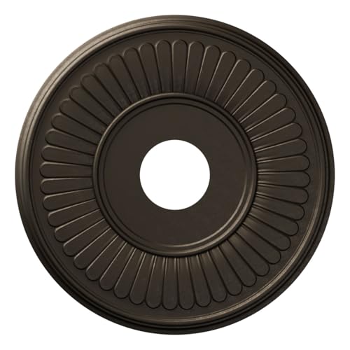 Image of 16 inchOD x 3 1 /2 inchID x 1 inchP Berkshire Thermoformed PVC Ceiling Medallion (Fits Canopies up to 7 inch), Metallic Black Night