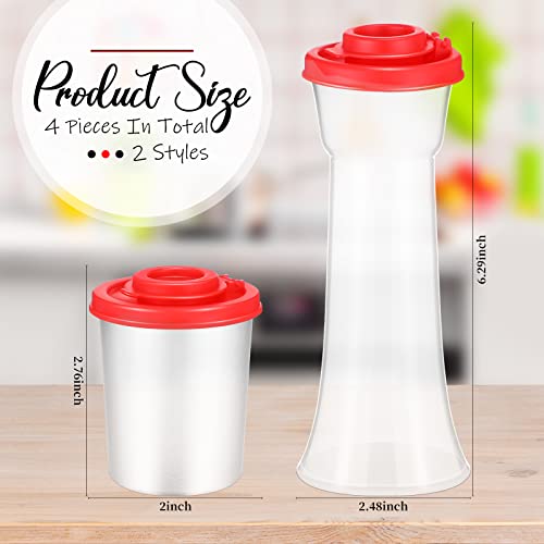 Eboot 4 Pcs Salt And Pepper Shaker Set Hourglass Picnic Salt And Pepper Shakers Plastic Airtight Spice Jar Dispenser Salt And Pepper Shakers With Lids For Camping Outdoors Kitchen Lunch #TOP1