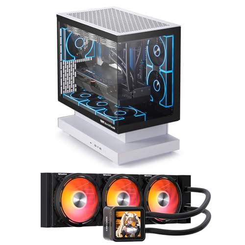 Gabinete PC darkFlash FLOATRON F1(2025) Micro-ATX con 3 ventiladores ARGB PWM y enfriador líquido DE360 todo en uno miniatura 1