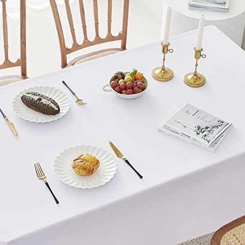Romanstile Rectangle Tablecloth - Waterproof And Wrinkle Resistant Washable Polyester Table Cloth For Kitchen Dining/Party/Wedding Indoor And Outdoor Use (60 X 84 Inch, Pure White) #TOP4