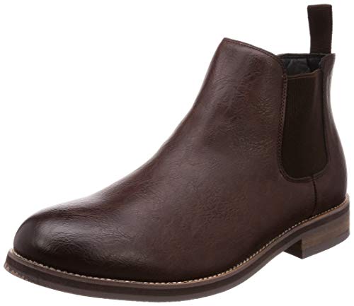 [グラベラ] メンズブーツ チェルシーブーツ メンズ サイドゴア PU レザー アンティーク加工 スムース 3カラー GLBB-155 ダークブラウン large