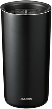 HARIO CTF-350-B Ceramic Coating Vacuum Insulated Tumbler, Practical Capacity, 11.8 fl oz 350 ml, Cold Retention, Rotating Lid, Black