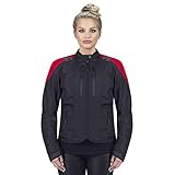 Viking Cycle Ironborn Armored Motorcycle Textile Riding Biker Jacket for Women (Red, Small)