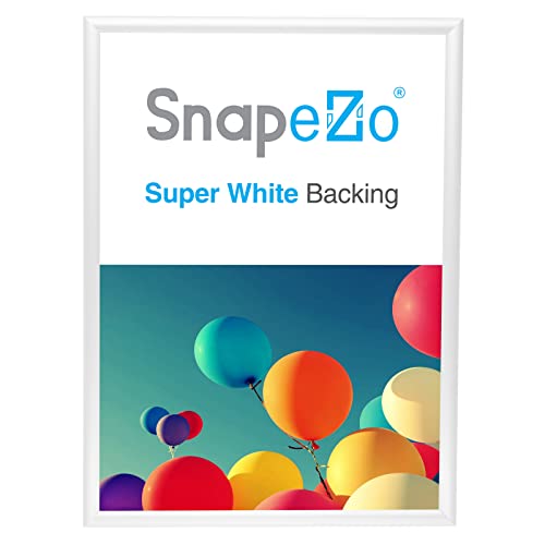 SnapeZo 16.5 x 23.4 (A2 Euro Size) White Poster Frame, Front-Loading, Wall Mount, Aluminum 1" Profile, Sleek Series - Thumbnail 2