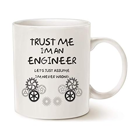 Funny Engineer Coffee Mug Unique Christmas Gifts Idea, Trust Me I'm an Engineer Classic Ceramic Cup White 11 Oz Cover