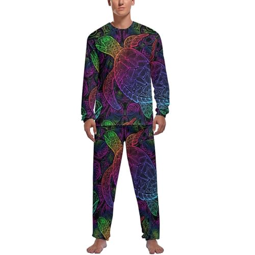 Pyjama homme tortues colorées anti-transpiration pour un sommeil serein