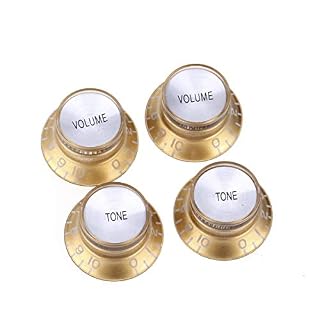 Musiclily Pro Inch Size Boutons Reflector Top Hat 2 Volume 2 Tone Knobs pour USA Les Paul SG Guitare électrique, Doré… - Les Beatles, Paul McCartney, John Lennon, RIngo Starr, George Harrison