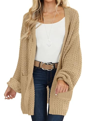 MEROKEETY Women's 2025 Fall Open Front Chunky Knit...