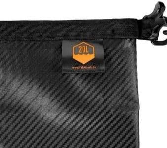 Miniatura 5 de YakAttack Bolsa de secado enrollable de 20L con válvula de aire, carbono negro, bolsa seca marina impermeable para kayak, canotaje, mochilero y