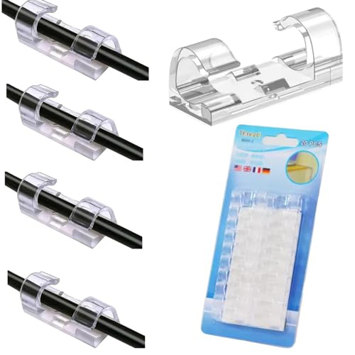Kit 20 Pcs Passa Fio Organizador De Fios Cabos Adesivo Autocolante Dupla Face Autocolante Parede Cli