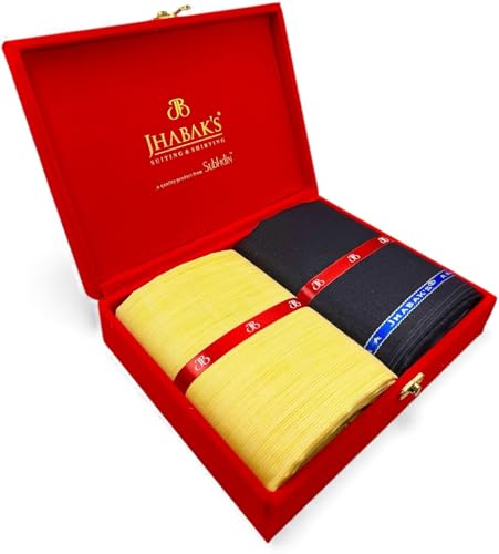 Image of JHABAK'S Unstitched Cotton Blend Solid Shirt & Trouser Fabric - 2.25 m Shirt Cloth - 1.20 m Pant Piece