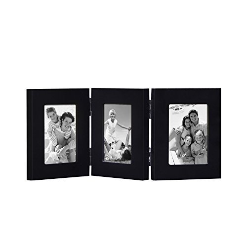 Adeco PF0556 Decorative Black Wood Folding Table Desk Top Picture Photo