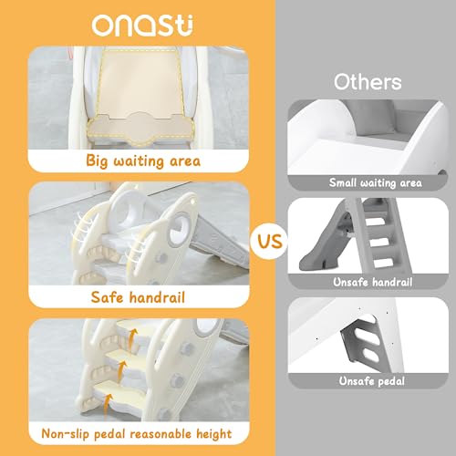 image for Onasti Kids Slide for Toddlers Age 1-3 Indoor Baby Plastic Slide Outdo