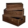 Nesting Wood Storage Boxes Burnt Umber Stained Wooden Crate Use as a Decorative Box Rustic Decor Piece Kitchen Storage and More Wooden Box Set of 3