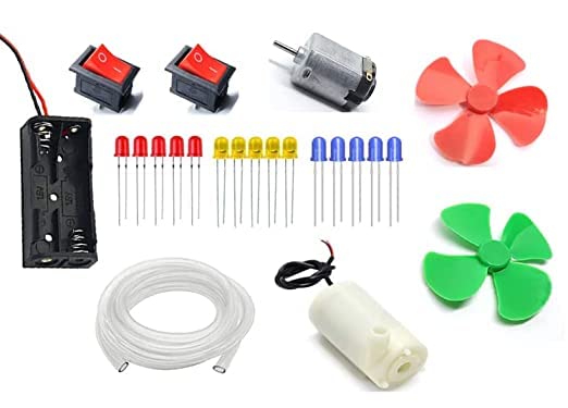 S P Electron Great Combo pack Project Kit, Motor,Fan,9v Battery,Mini Water Pump With Half Meter Pipe,Snapper,Mini Switch,Led (5Yed & 5Yellow) For School,DIY (B0C4P7J1JM) Amazon Price History, Amazon Price Tracker