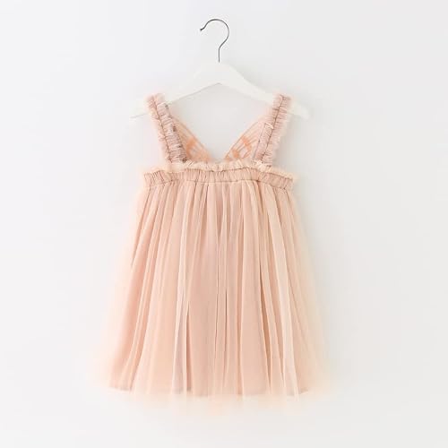 Layered Tulle Tutu Dress For Toddler Girls,Baby Girl Sleeveless Butterfly Wing Dresses Fairy Tutu Princess Skirt Set Champagne #TOP1