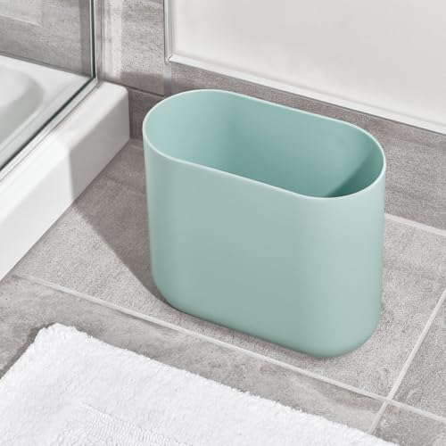 iDesign Small Slim Plastic Bathroom Trash Can, Garbage Can for Bedroom, Office, Desk, Dorm, Blue by iDesign - Image 7