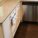 Qdos Safety Lower Drawer/Door Adhesive Latches | White | No Removing Drawers! No Drilling! No Tools Required! Fits Right the First Time! | Only For Framed Cabinet LOWER Drawers and Doors | 6 pack