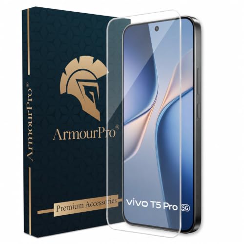 Image of ArmourPro 3D Borderless Tempered Glass for Vivo T5 Pro, HD Clear Curved Edge to Edge Screen Protector, 9H Hardness, Oleophobic Coating, Case Friendly | Pack of 1