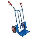 stabile sackkarre Robuste Sackkarre für die Werkstatt, Lieferwagen oder Lager. Pannensichere PU-Reifen mit griffigem Stollenprofil. Geschweißte Rohrkonstruktion mit Radschutz.