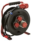 as - Schwabe 20656 CEE-PROFI-Hartgummi-Kabeltrommel 320mmØ 40m H07RN-F 5G1,5, schwarz, IP44 Gewerbe, Baustelle