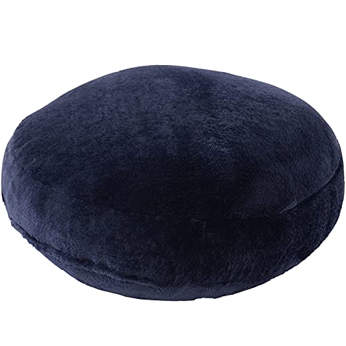 ナイスデイ mofua クッション ダークネイビー 直径38cm ラウンドクッション 円形 プレミアムマイクロファイバー ふわふわ あったか モフモフ 1 洗える 50676I22