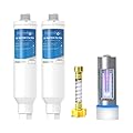 Waterdrop RV/Marine Water Filter with 1 Flexible Hose Protector, Camper Water Filter, Inline Water Filter for RV