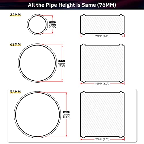 Hypertune Alloy Intake Turbo Intercooler Piping Extensor Hose Adapter Joiner Pipe Connector Silicone 76Mm(3 Inch) Pack Of 2 #TOP1