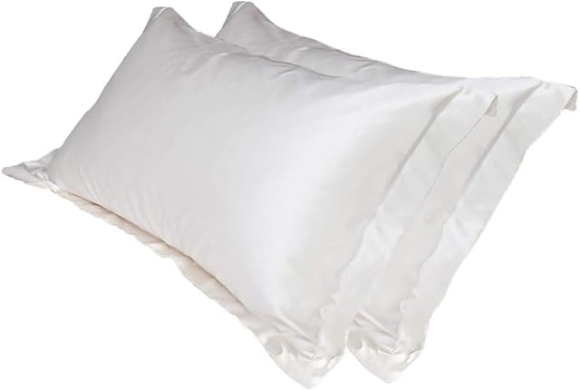 2Pcs Mulberry Silk Pillowcase Cover for Hair Charmeuse Hypoallergenic White Standard 54cm×84cm