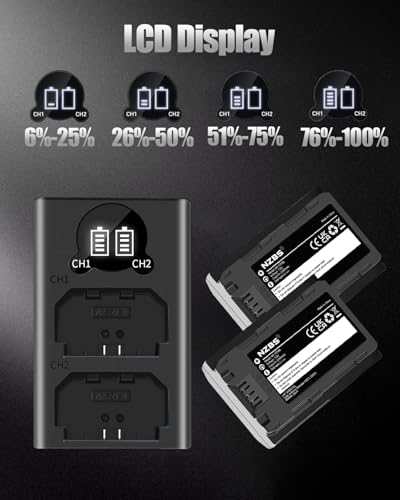 NZBS NP-FZ100 Batería 2280mAh y Cargador Dual para Sony Alpha A7III,A7IV,A7R III/A7R3,A7RIV,A7RV,A7C,A7S III/A7S3,A9,A9II,A6600,A9R,A9R,9S,FX3,FX30 - imagen 5