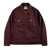 [Maidisly] レトロワークジャケット メンズ 秋 ヘビーウェイト帆布 【翻襟&ショート丈】 アウトドア対応 合体型デザイン 綿 おしゃれな日常用コート 丈夫な仕様