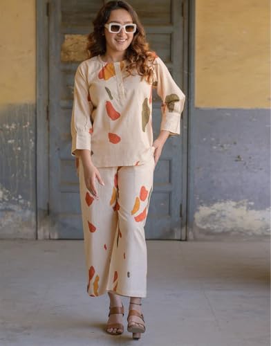 Image of FABNEX Stylish Printed Cotton Blend Co Ord Set for Women || Casual & Festive Indo-Western Outfit (K 125-127)
