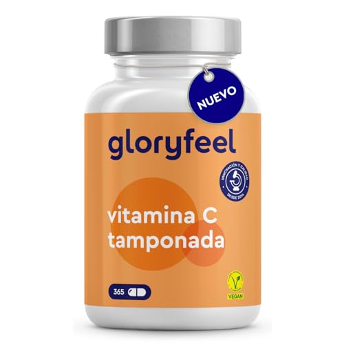 Vitamina C 1000mg - 365 cápsulas - Suave para el estómago y sin ácido - Refuerza el sistema inmunitario y el metabolismo energético - Probado en laboratorio