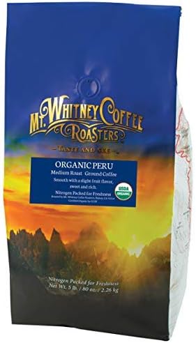 Mt. Whitney Organic Shade Grown Coffee from Peru (Ground, 5 Lb)