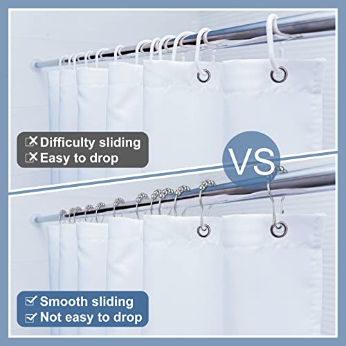 120 Pcs Shower Curtain Rings Bulk Rust Resistant Stainless Steel Shower Curtain Rings Hooks For Bathroom Shower #TOP3